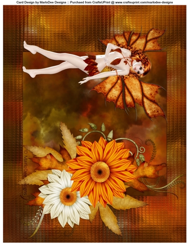 Fantasy Fall Season Beautiful Fairy A4 Topper d2