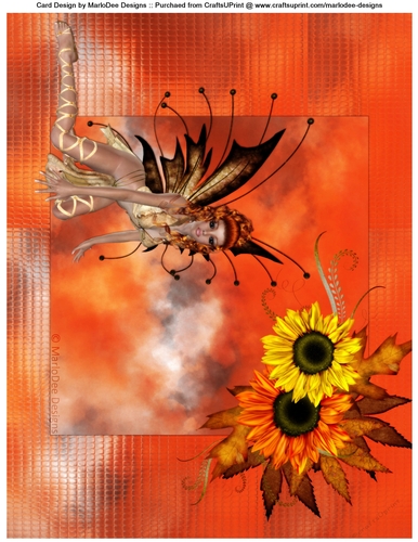 Fantasy Fall Season Beautiful Fairy A4 Topper d3