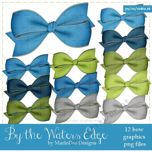 By the Waters Edge Colors Digital Bows pkg 1