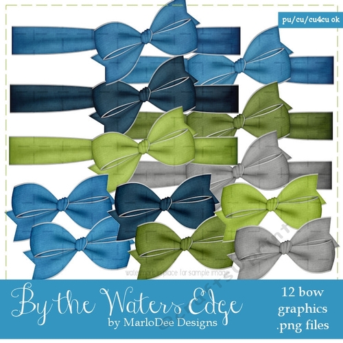 By the Waters Edge Colors Digital Bows pkg 2
