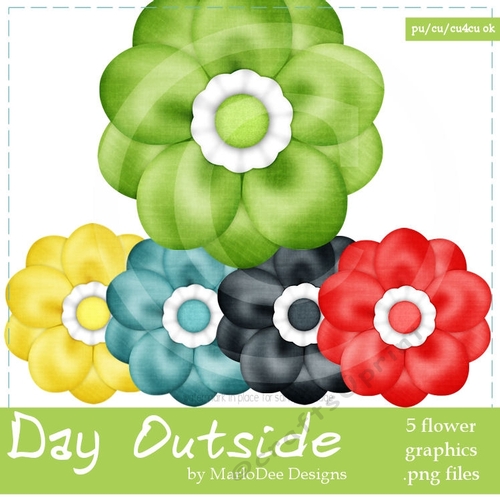 Day Outside Digital Flowers pkg 1
