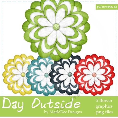 Day Outside Digital Flowers pkg 2
