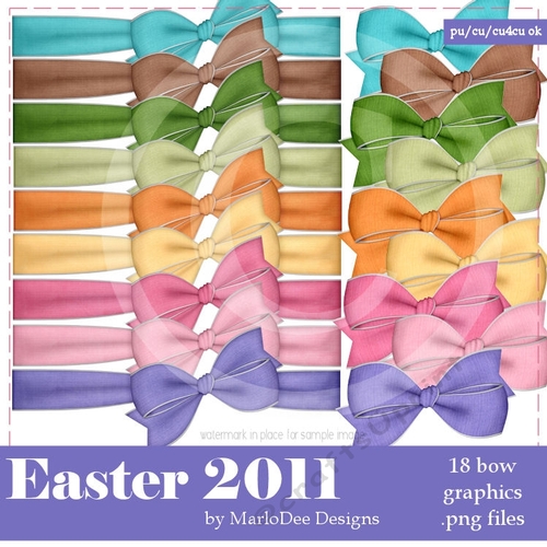 Easter Colors Digital Bows pkg 2