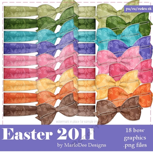 Easter Colors Digital Bows pkg 3