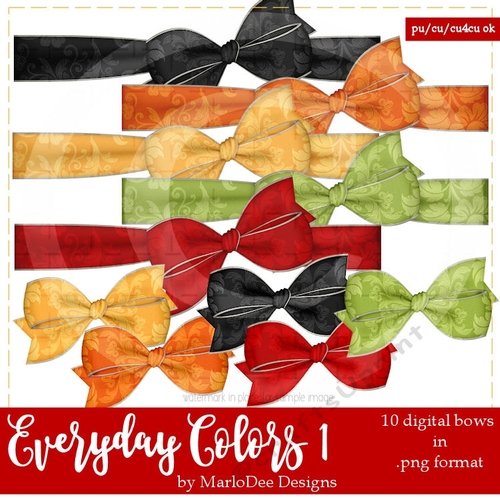 Everyday Colors 1 - Bow Clip Art Graphics 1