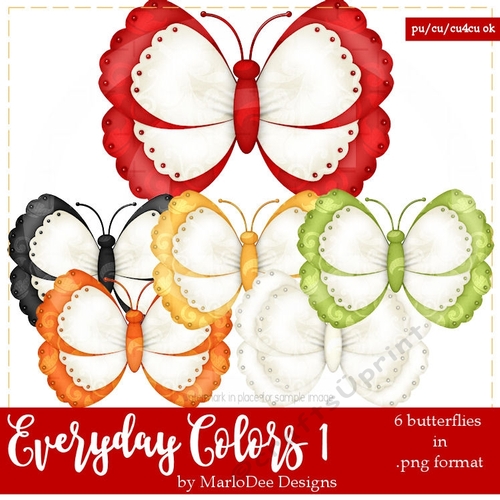 Everyday Colors 1 - Butterfly Clip Art Graphics 1