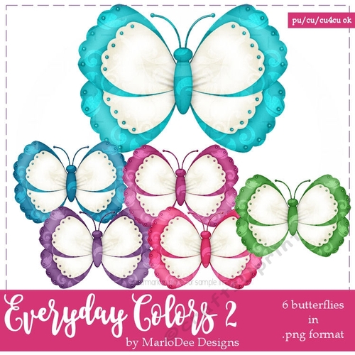 Everyday Colors 2 - Butterfly Clip Art Graphics 1