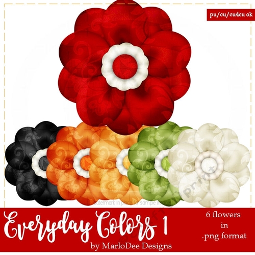 Everyday Colors 1 - Flowers Clip Art Graphics 1