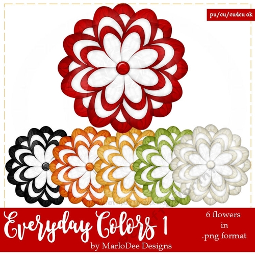 Everyday Colors 1 - Flowers Clip Art Graphics 2