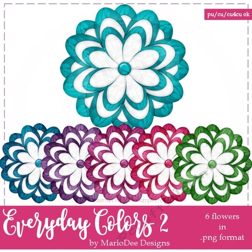 Everyday Colors 2 - Flowers Clip Art Graphics 2