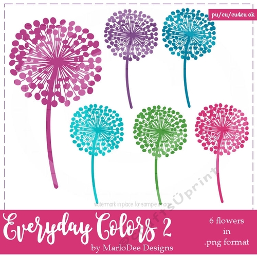 Everyday Colors 2 - Dandelion Flowers Clip Art Graphics 