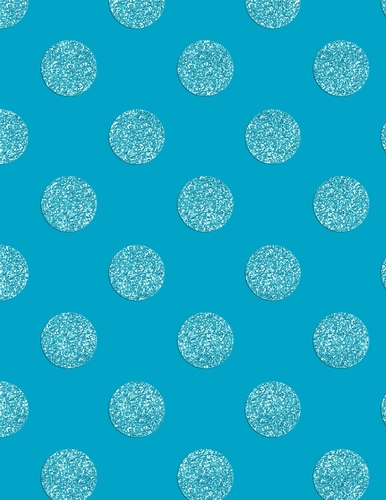 Turquoise Blue with Blue Glitter Big Polka Dot Pattern A4 Size Digital Paper Background