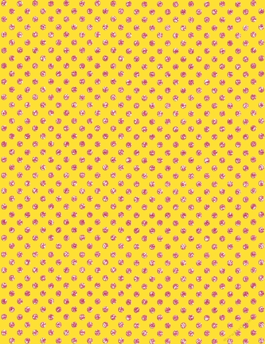 Yellow with Pink Glitter Small Polka Dot Pattern A4 Size Digital Paper Background