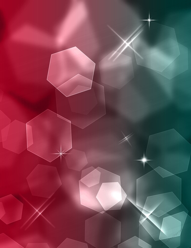 Dark Pink & Blue Green Bokeh Octagon Pattern A4 Size Digital Paper Background
