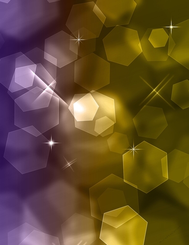 Purple & Green Yellow Bokeh Octagon Pattern A4 Size Digital Paper Background