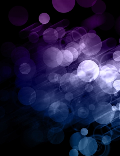 Purple & Blue Bokeh Large Circles Pattern on Black A4 Size Digital Paper Background