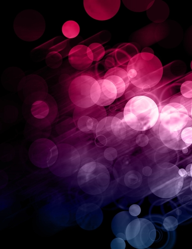 Pink, Purple & Blue Bokeh Large Circles Pattern on Black A4 Size Digital Paper Background