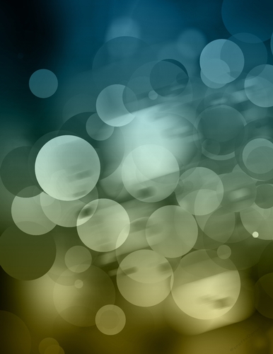 Blue to Light Green Color Bokeh Large Circles Pattern - A4 Size Digital Paper Background