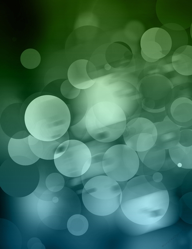 Green to Blue Color Bokeh Large Circles Pattern - A4 Size Digital Paper Background