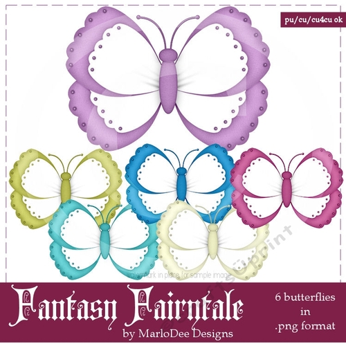 Fantasy Fairytale Colors - Butterfly Graphics pkg 1