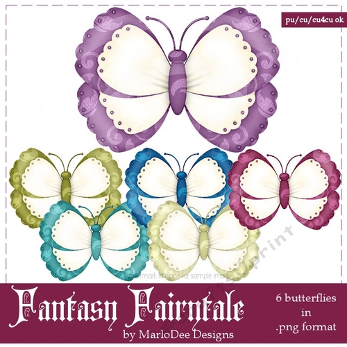 Fantasy Fairytale Colors - Butterfly Graphics pkg 2