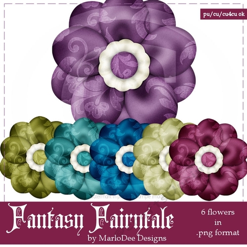 Fantasy Fairytale Colors - Flower Graphics pkg 2