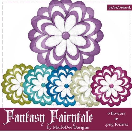 Fantasy Fairytale Colors - Flower Graphics pkg 3