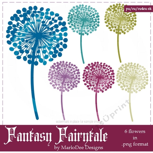 Fantasy Fairytale Colors - Dandelion Flower Graphics 
