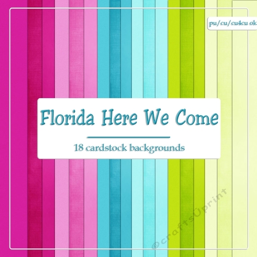 Florida Here We Come Colors - A4 Size Cardstock Paper Backgrounds