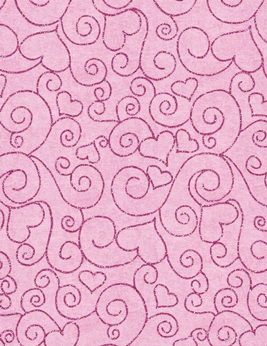 Pink Glitter Heart Design on A4 Size Digital Paper Pink Background