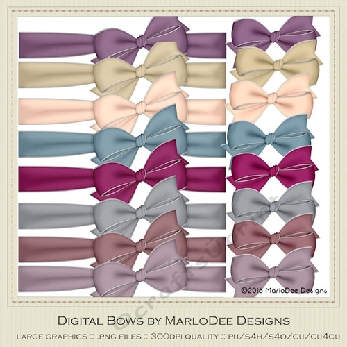 Healthy Lifestyle Colors Digital Bows pkg 1