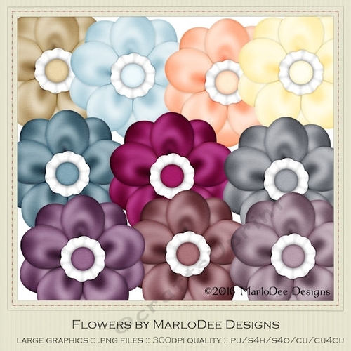 Healthy Lifestyle Colors Digital Flowers pkg 1