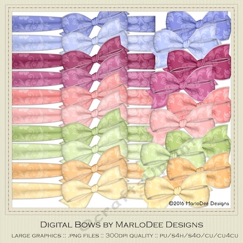 Hugging My Baby Colors Digital Bows pkg 2