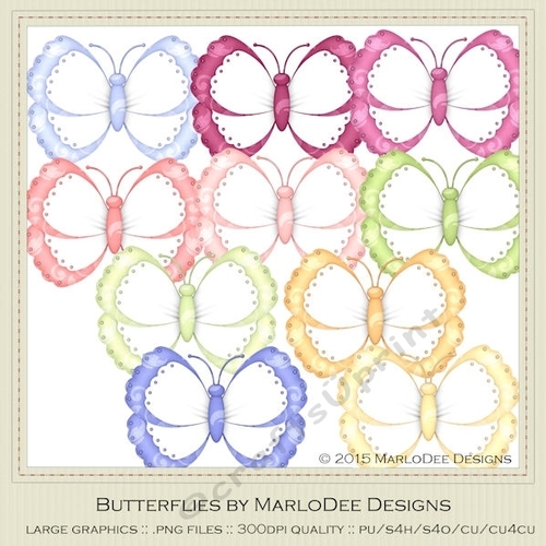 Hugging My Baby Colors Digital Butterflies pkg 2
