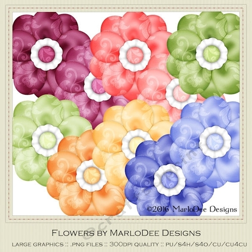Hugging My Baby Colors Digital Flowers pkg 2