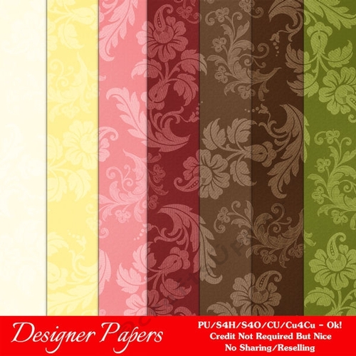 Ice Cream Sundae Colors A4 Size Digital Floral Paper Backgrounds
