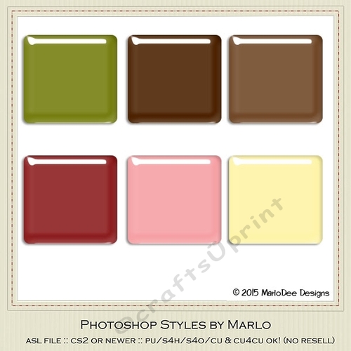 Ice Cream Sundae Colors Gloss Photoshop Styles