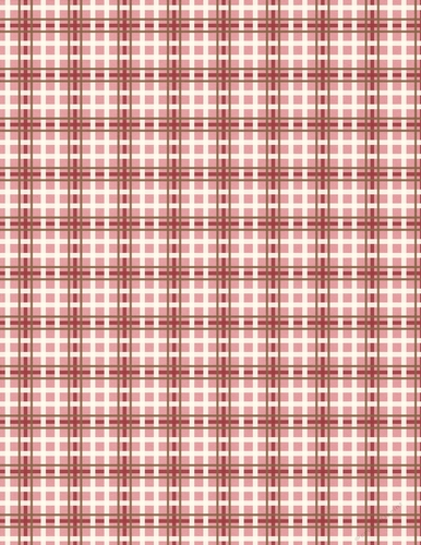 Cream, Brown & Dark Red Plaid Pattern on A4 Size Pink Digital Paper Background {ICS}