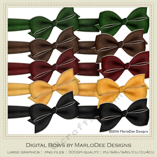 Little Autumn Girls Colors Digital Bows pkg 1