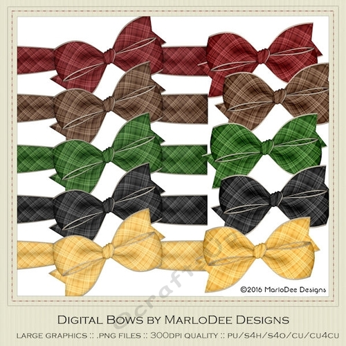 Little Autumn Girls Colors Digital Bows pkg 2