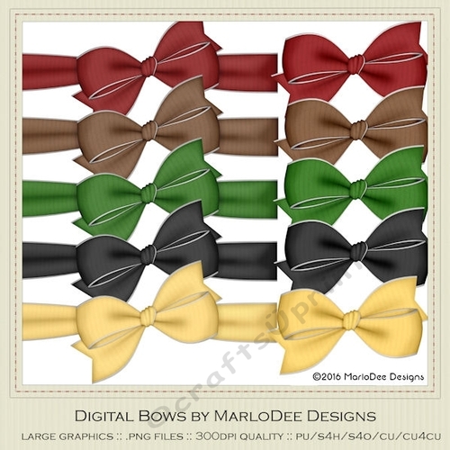 Little Autumn Girls Colors Digital Bows pkg 4