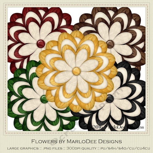 Little Autumn Girls Colors Digital Flowers pkg 7