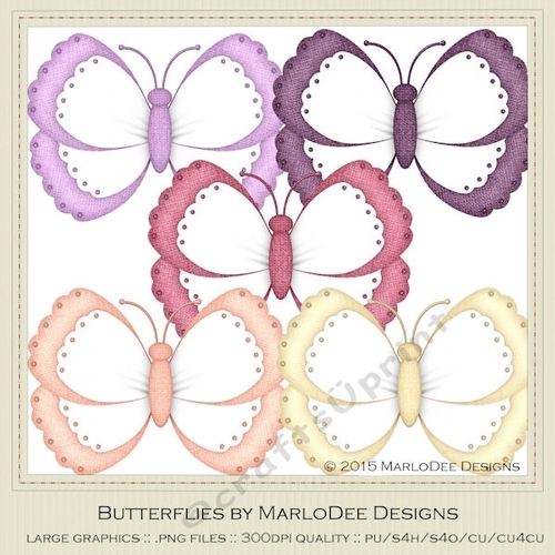 Macroon Hues 1 Colors Digital Butterflies pkg 1