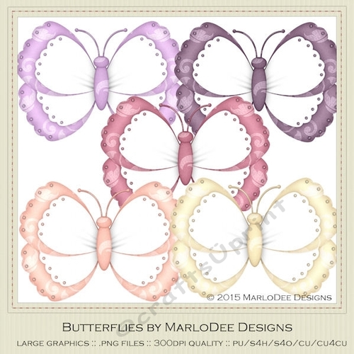 Macroon Hues 1 Colors Digital Butterflies pkg 2