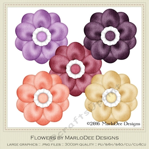 Macroon Hues 1 Colors Digital Flowers pkg 1