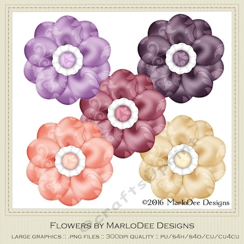 Macroon Hues 1 Colors Digital Flowers pkg 2