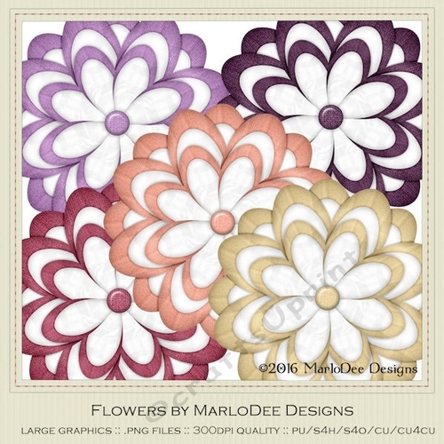 Macroon Hues 1 Colors Digital Flowers pkg 3