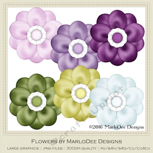 Spring Colors 4 Digital Flowers 