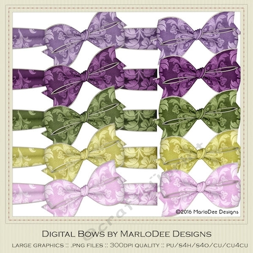 Spring Colors 4 Digital Bows
