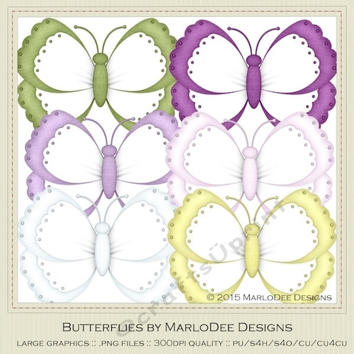 Spring Colors 4 Digital Butterflies pkg 2